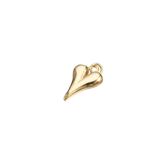 Gold Puff Heart Charm