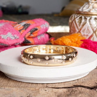 Gold & Pearl Stretch Bangle