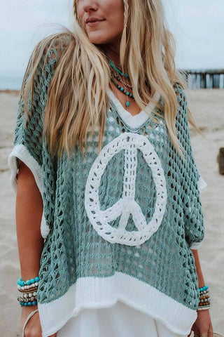 Peace Symbol Knit Sweater