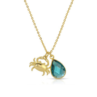 Crab & Glass Teardrop Necklace