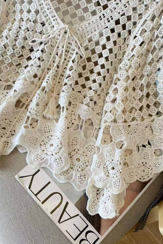 Crochet Open-Knit Blouse