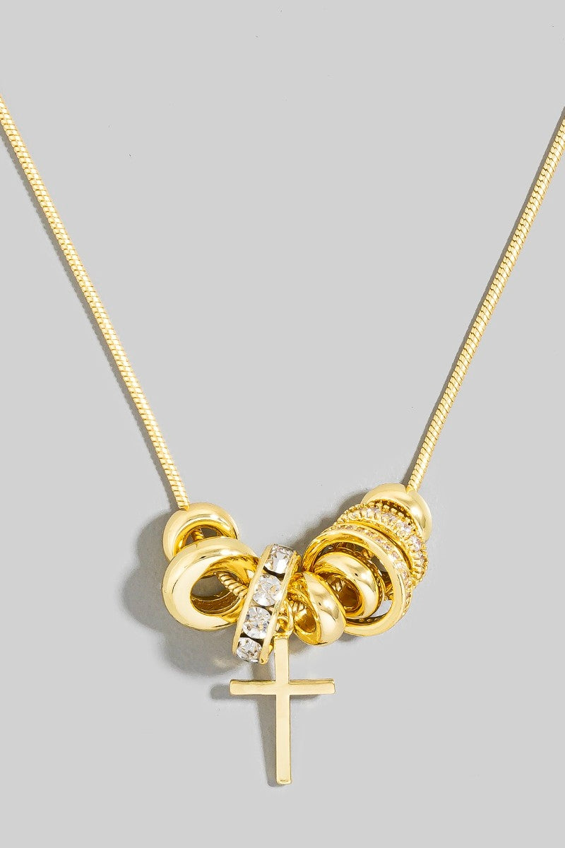 Multi Ring Charms Chain Necklace