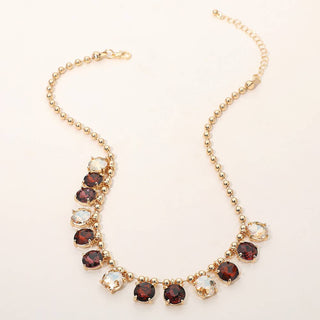 Cushion Teardrop Round Stone Link Evening Necklace