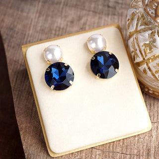 Large Crystal Pearl Statement Earrings