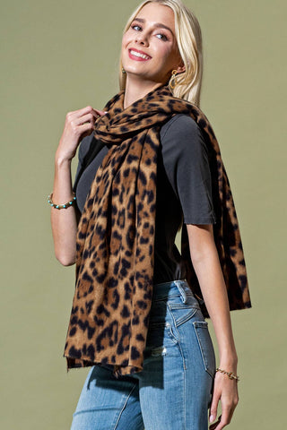 Leopard Print Long Scarf
