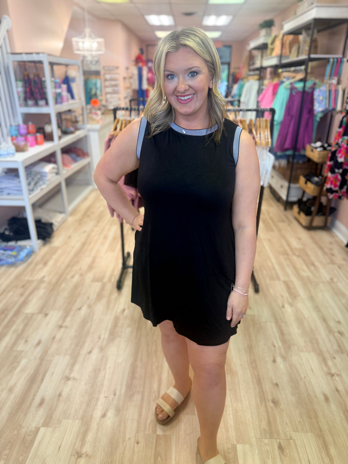 U Neck A Line Swing Dress