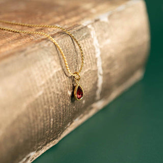 Gold Teardrop Birthstone Charm