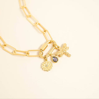 Gold Teardrop Birthstone Charm