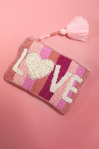 Love Seed Beaded Coin Purse
