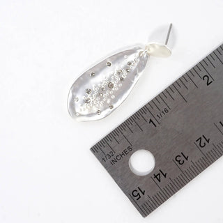 Hammered Drop Sprinkle Crystal Earrings