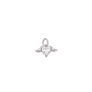 Silver Winged Heart Charm
