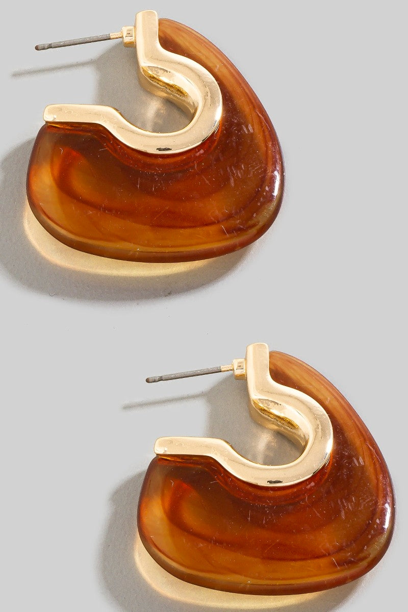 Abstract Acrylic Hoop Earring