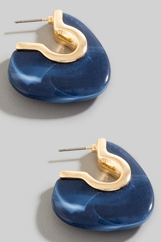 Abstract Acrylic Hoop Earring