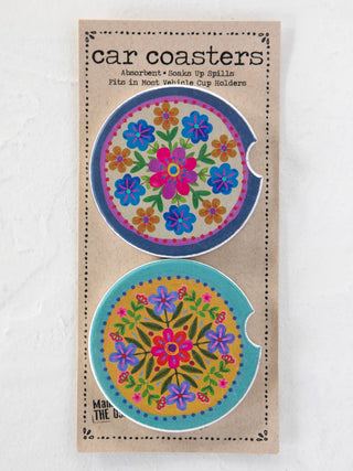 Folk Flower Coaster Set