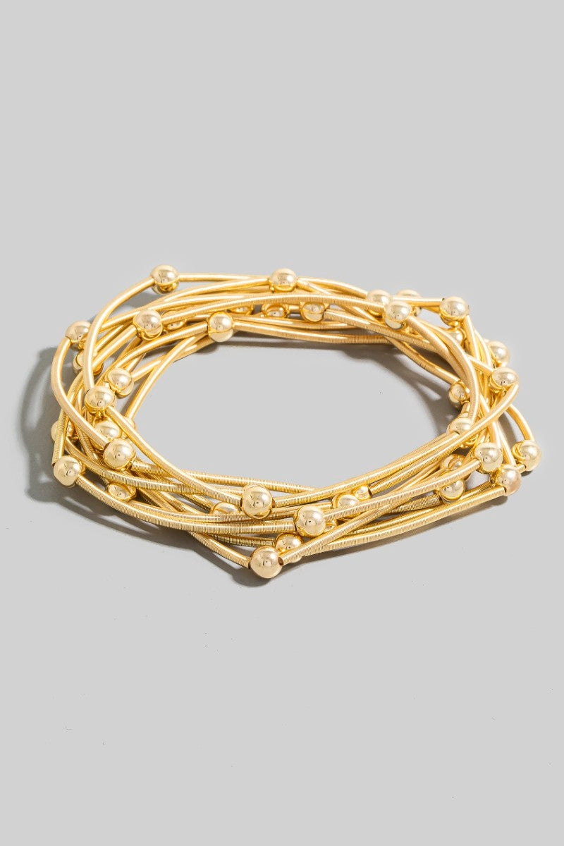 Station Beads Coil Bracelet