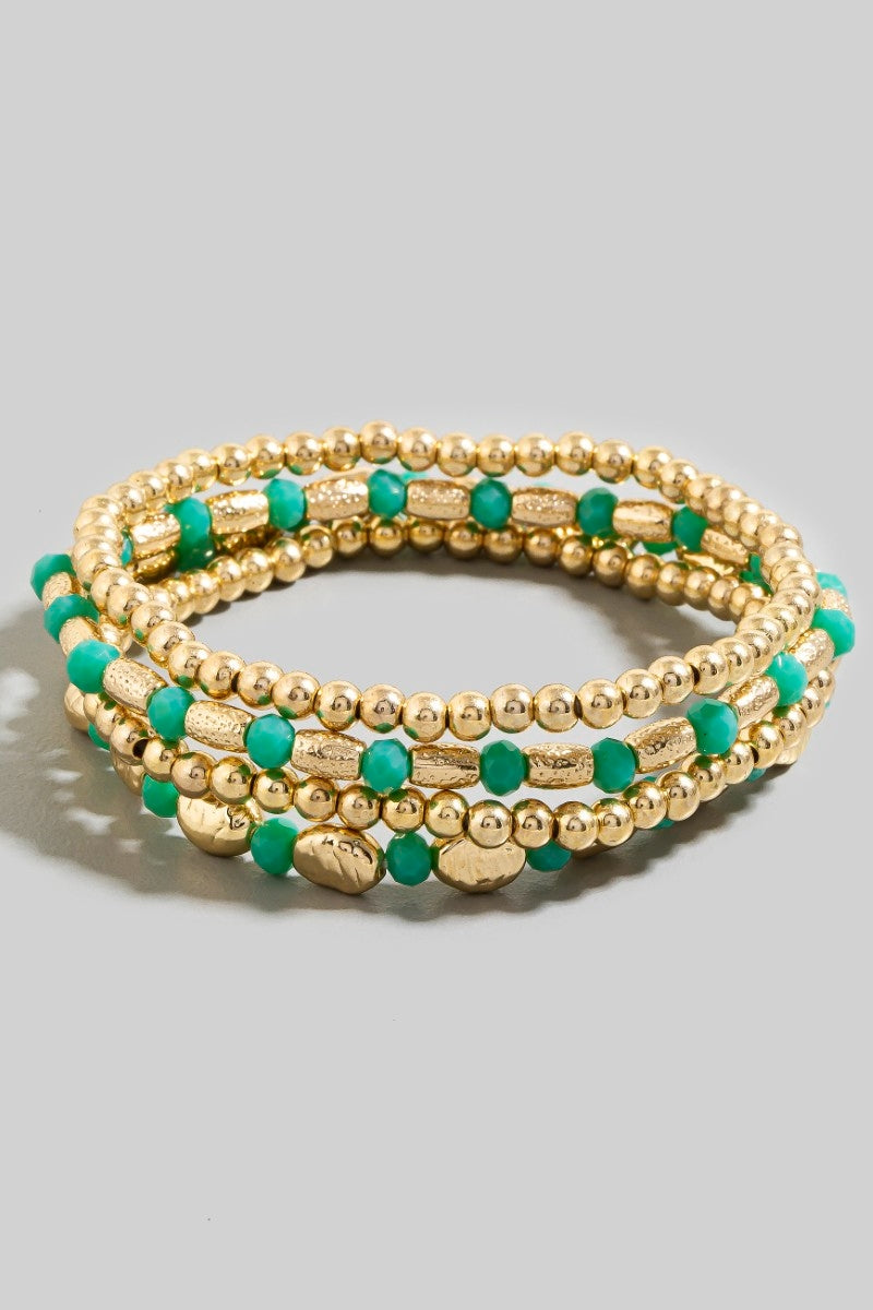 Assorted Faceted & Metallic Beaded Bracelet