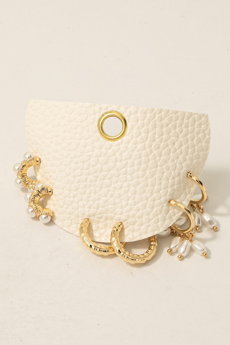 Assorted Pearl Charms Earring Set