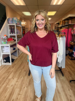Oversized V Neck Top