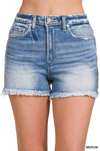 Frayed Hem Denim Short