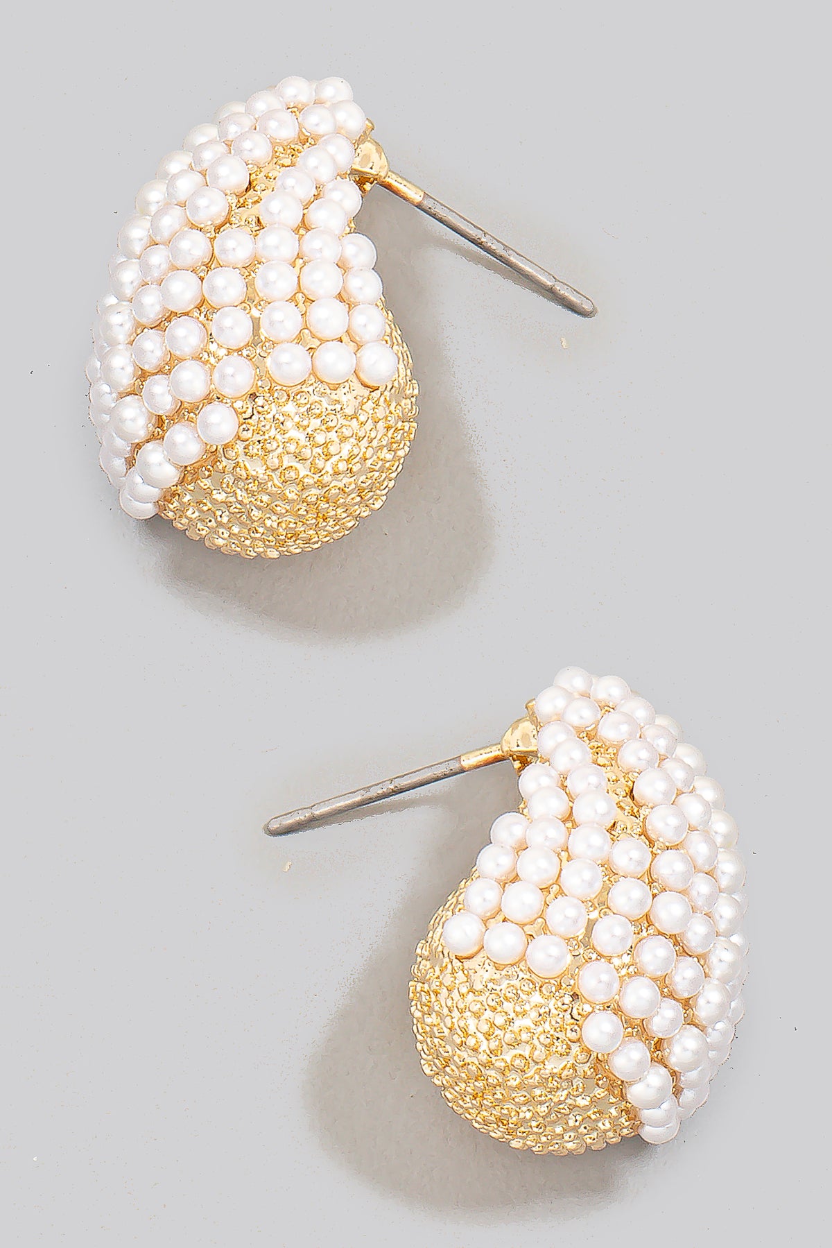 Pearl Pave Tear Drop Earring