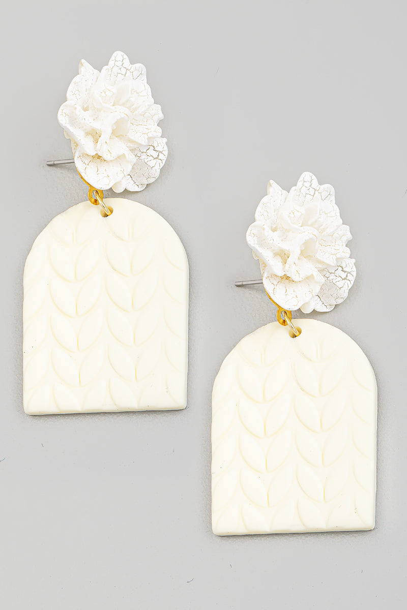 Floral Polymer Clay Drop Earrings