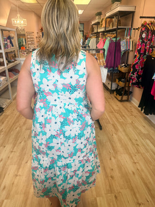 Floral Printed Poplin Tiered Dress