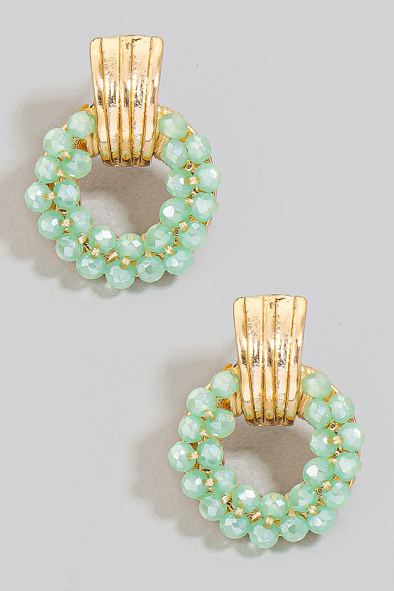 Mini Glass Beaded Door Knocker Earring