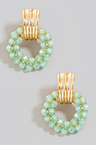 Mini Glass Beaded Door Knocker Earring