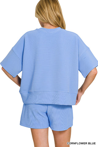 Ribbed Banded Tee & Short Set