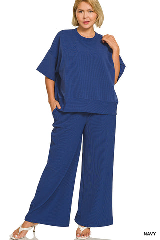 Ribbed Round Neck Set
