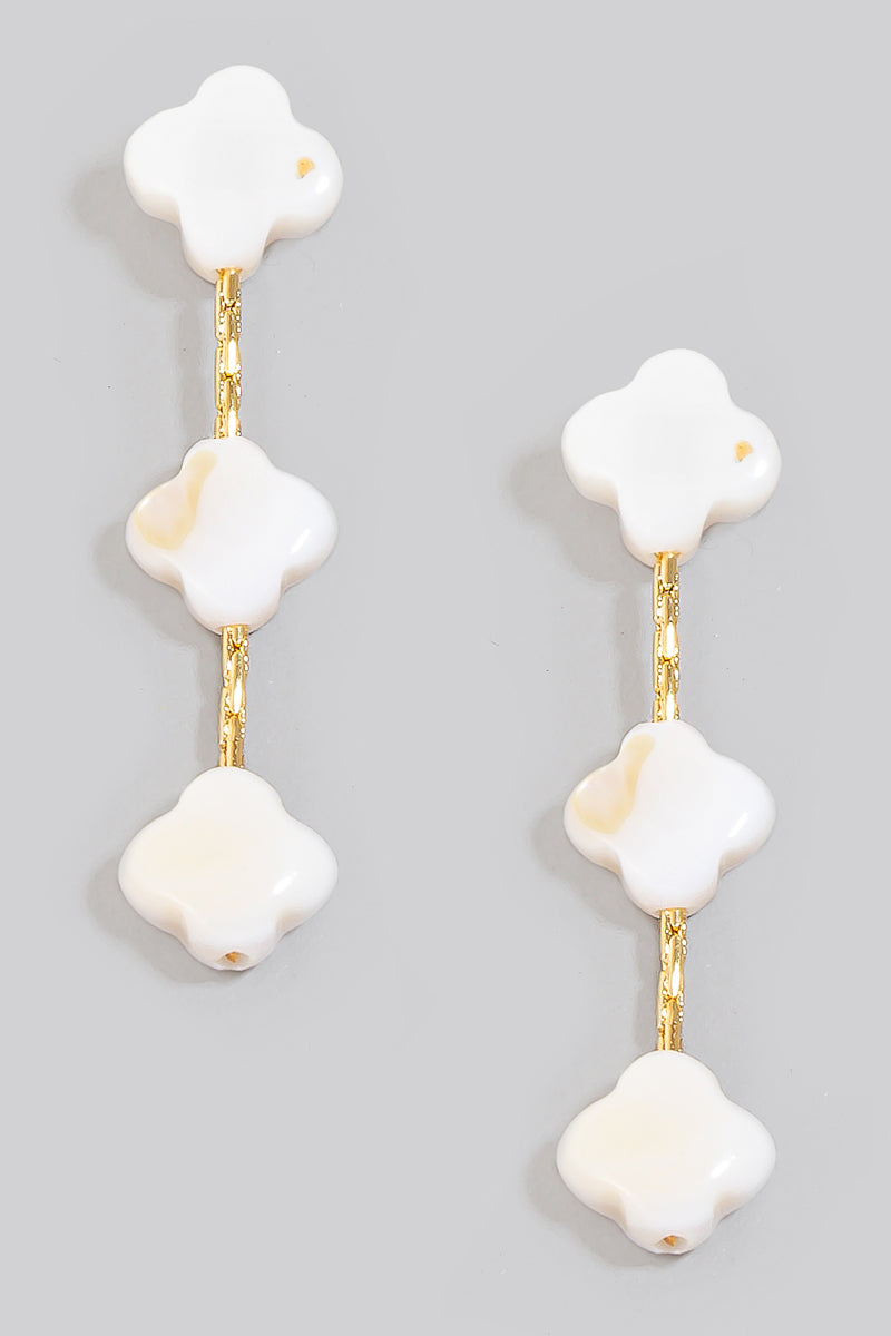 Triple Shell Clover Earring