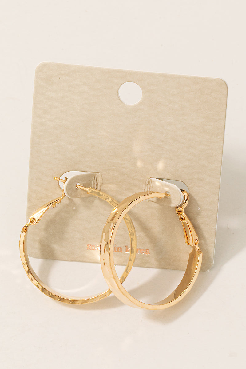 Hammered Metallic Hoop Earrings