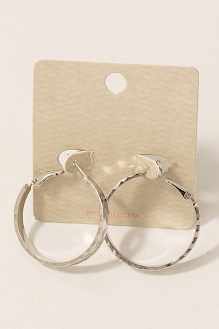 Hammered Metallic Hoop Earrings
