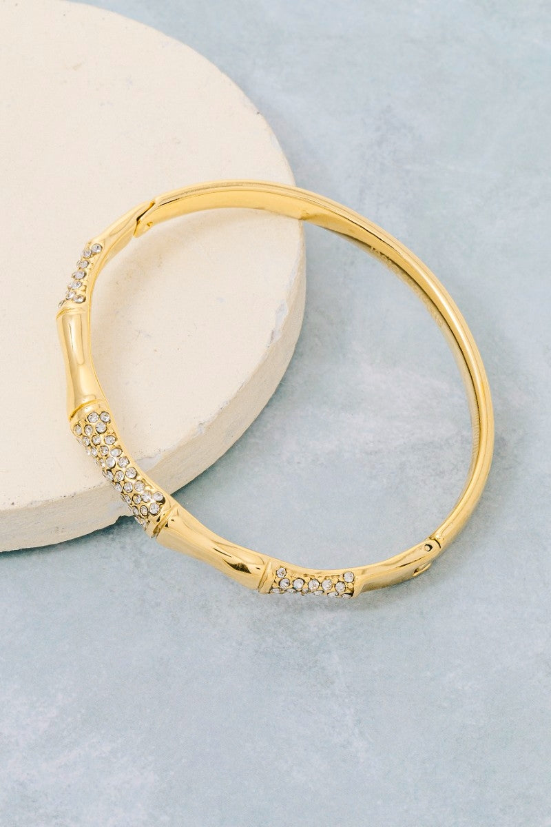 Pave Bamboo Bangle Bracelet