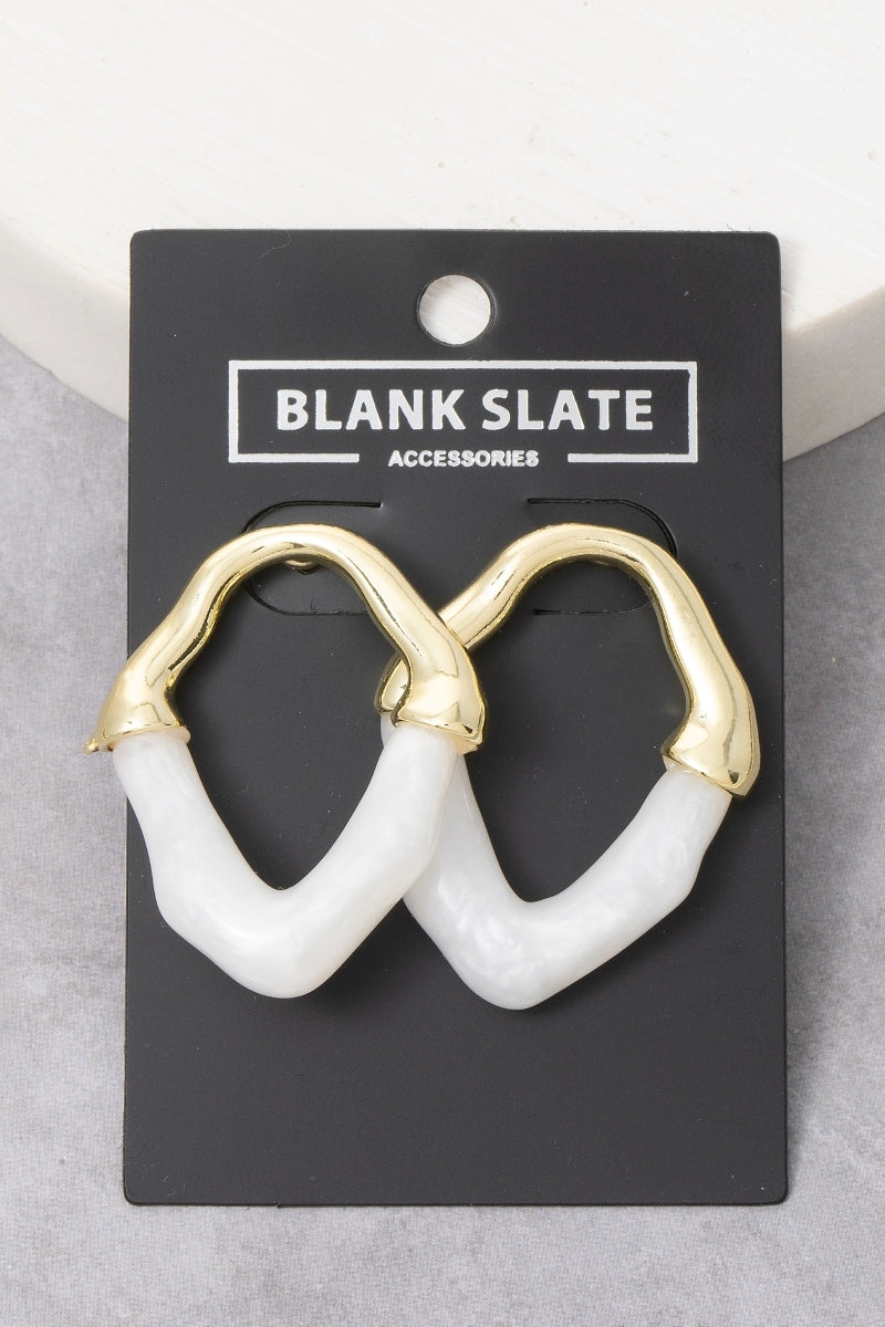 Warped Marble Resin Oval Earrings