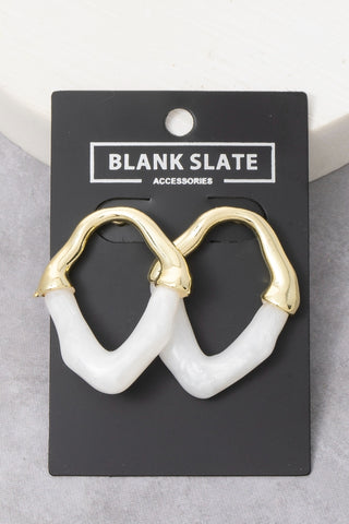Warped Marble Resin Oval Earrings