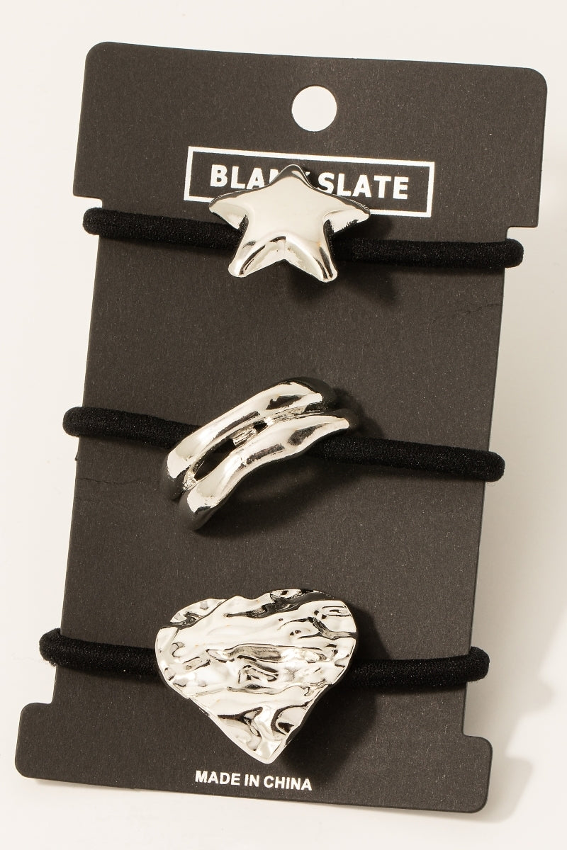 Silver Hair Ties
