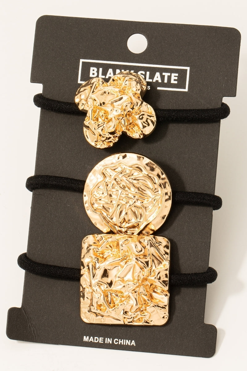 Gold Metallic Hair Tie Set