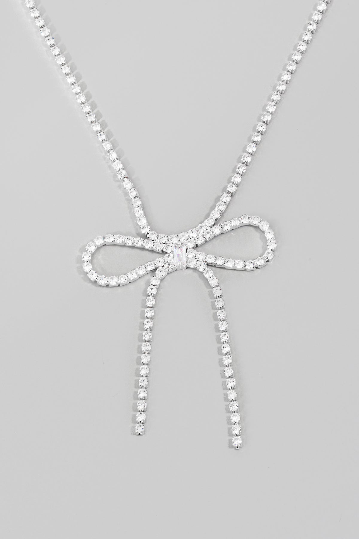 Rhinestone Bow Necklaced