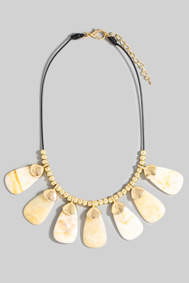Resin Stone Dangle Statement Necklace