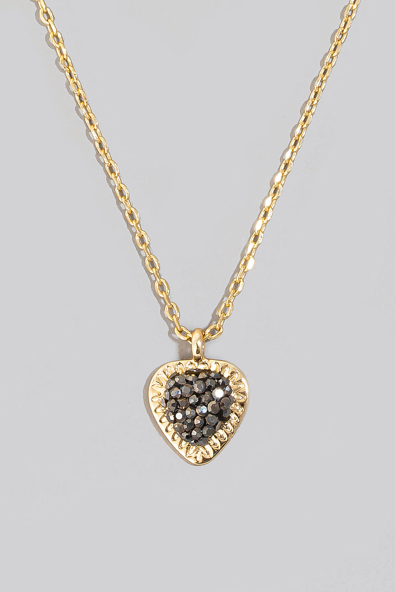 Pave Studded Heart Necklace