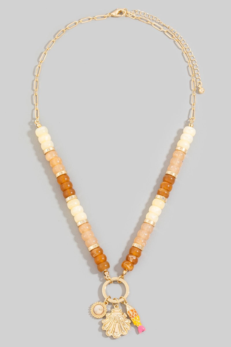 Sealife Charm Beaded Chain Necklace