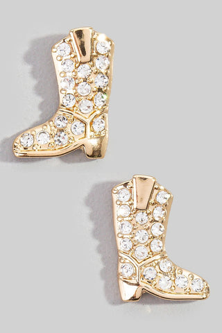 Pave Cowboy Boot Earrings