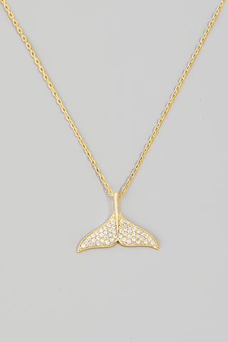 Pave Fish Tail Necklace