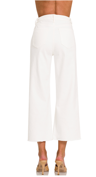High Rise Wide Leg Cropped Denim