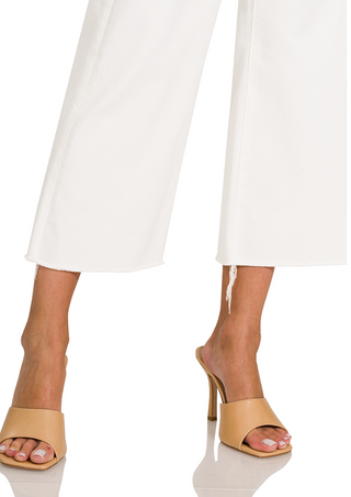 High Rise Wide Leg Cropped Denim
