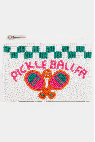 Pickleballer Beaded Coin Purse