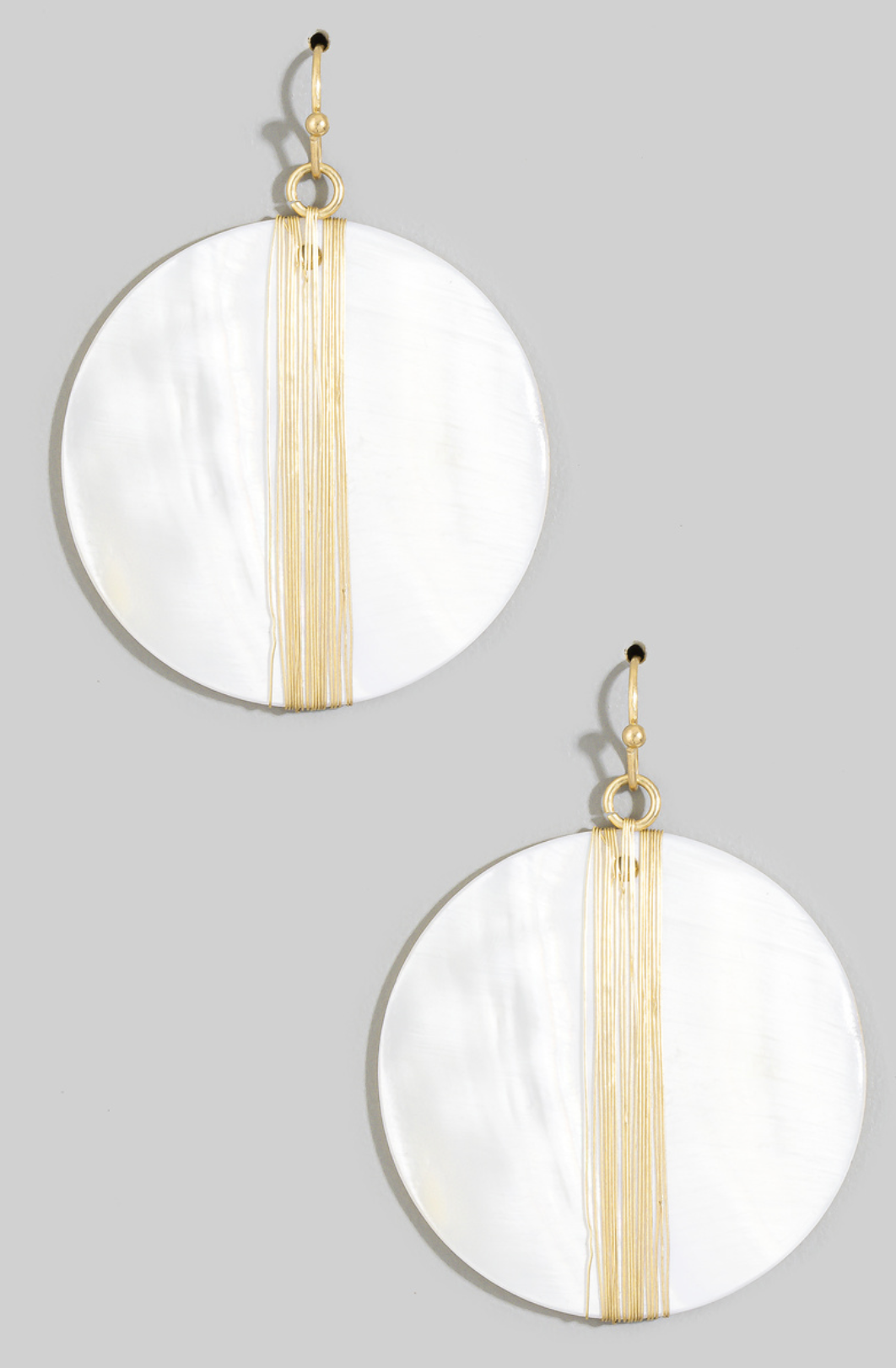 Round Shell Disc Earrings