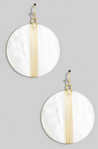 Round Shell Disc Earrings