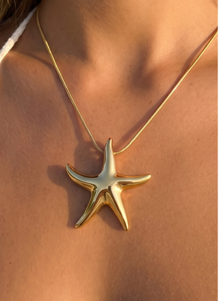 Starfish Pendant Snake Chain Necklace